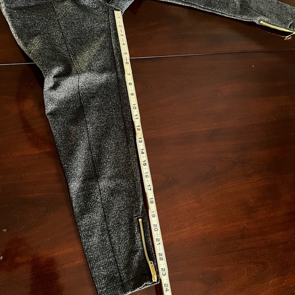 Ann Taylor - elastic waist pull on leggings with gold zipper at ankle - MP - Picture 9 of 9